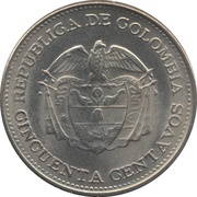 50 Centavos, Colombia, 1958-1966 reverse image