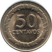 50 Centavos, Colombia, 1967-1969 reverse image