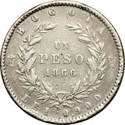 1 Peso, Colombia, 1862-1868 reverse image