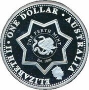 1 Dollar - Elizabeth II 4th Portrait - Federation State Tribute Tasmania - Silver Proof obverse image