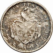 1 Peso, Colombia, 1868-1875 reverse image