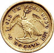 1 Peso, Colombia, 1871-1878 reverse image