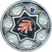 1 Dollar - Elizabeth II 4th Portrait - Federation State Tribute Victoria - Silver Proof, Australia, 2001 reverse image