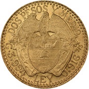 2½ Pesos, Colombia, 1913 reverse image
