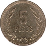 5 Pesos reverse image