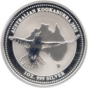 1 Dollar - Elizabeth II 4th Portrait - Australian Kookaburra, Australia, 2001-2002 reverse image