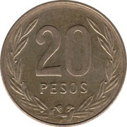 20 Pesos reverse image