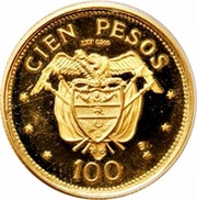 100 Pesos International Eucharistic Congress, Colombia, 1968 reverse image