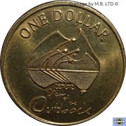 1 Dollar - Elizabeth II 4th Portrait - Year of the Outback, Australia, 2002 reverse image
