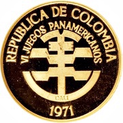 200 Pesos Pan American Games, Colombia, 1971 obverse image