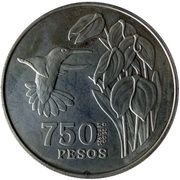 750 Pesos Tomas Cipriano de Mosquera, Colombia, 1978-1979 reverse image