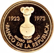 1500 Pesos Gold Museum of Central Bank of Bogota, Colombia, 1973 reverse image