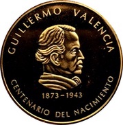 1500 Pesos Guillermo Valencia, Colombia, 1973 reverse image