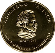 2000 Pesos Guillermo Valencia, Colombia, 1973 reverse image