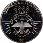 5000 Pesos 200 years of Independence of Cundinamarca obverse image