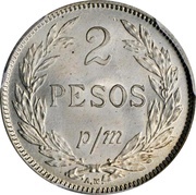 2 Pesos Papel Moneda reverse image