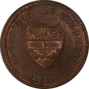 2 Centavos Pattern; Bolivar obverse image