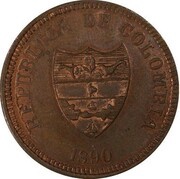 2 Centavos Pattern; Cauca obverse image