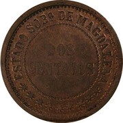 2 Centavos Pattern; Magdalena, Colombia, 1890 reverse image