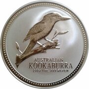 1 Dollar - Elizabeth II 4th Portrait - Australian Kookaburra, Australia, 2002-2004 reverse image