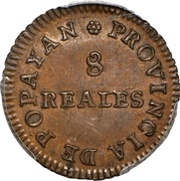 8 Reales Popayan, Colombia, 1813 reverse image
