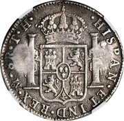 8 Reales - Ferdinand VII Santa Marta; Countermarked reverse image