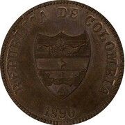 2 Centavos Pattern; Santander obverse image