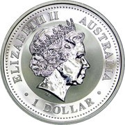 1 Dollar - Elizabeth II 4th Portrait - Year of the Goat - Silver Bullion Coin obverse image