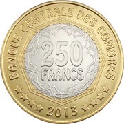 250 Francs Central Bank reverse image