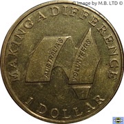 1 Dollar - Elizabeth II 4th Portrait - Volunteers, Australia, 2003 reverse image