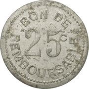 25 Centimes Société Anonyme Token Coinage, Comoro Islands, 1915 reverse image