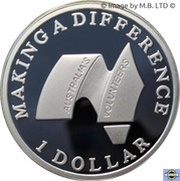 1 Dollar - Elizabeth II 4th Portrait - Volunteers - Silver Proof, Australia, 2003 reverse image