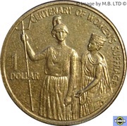 1 Dollar - Elizabeth II 4th Portrait - Women's Suffrage, Australia, 2003 reverse image