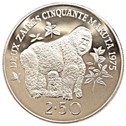 2½ Zaïres Conservation, Republic of the Congo, 1975 reverse image