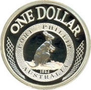 1 Dollar - Elizabeth II 4th Portrait - Port Phillip Patterns - Masterpieces in Silver, Australia, 2003 reverse image