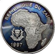 1000 Nouveaux Zaïres Common Hippopotamus obverse image