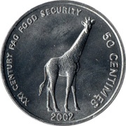 50 Centimes Giraf, FAO reverse image