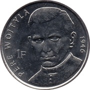 1 Franc Pope John Paul II, Republic of the Congo, 2004 reverse image