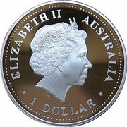1 Dollar - Elizabeth II 4th Portrait - Golden Pipeline obverse image