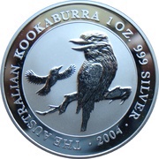 1 Dollar - Elizabeth II 4th Portrait - Australian Kookaburra, Australia, 2003-2004 reverse image