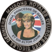 5 Francs United Kingdom - Princess Diana and Sir Elton John, Republic of the Congo, 1999 reverse image
