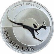 1 Dollar - Elizabeth II 4th Portrait - Silver Kangaroo, Australia, 2004 reverse image