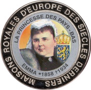 5 Francs The Netherlands - Princess Emma, Republic of the Congo, 1999 reverse image