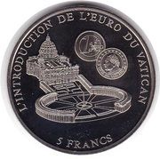 5 Francs Euro - Vatican, Republic of the Congo, 2002 reverse image