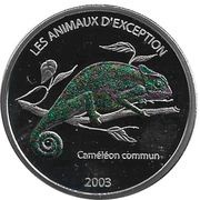 5 Francs Chameleon, Republic of the Congo, 2003 reverse image
