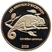 5 Francs Chameleon, Republic of the Congo, 2003 reverse image