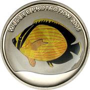 5 Francs Butterfly Fish, Republic of the Congo, 2005 reverse image