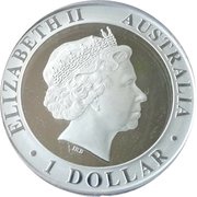 1 Dollar - Elizabeth II 4th Portrait - 35th Anniversary of Moon Walk obverse image