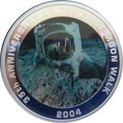1 Dollar - Elizabeth II 4th Portrait - 35th Anniversary of Moon Walk, Australia, 2004 reverse image