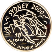 10 Francs Sydney Olympics, Republic of the Congo, 1999 reverse image